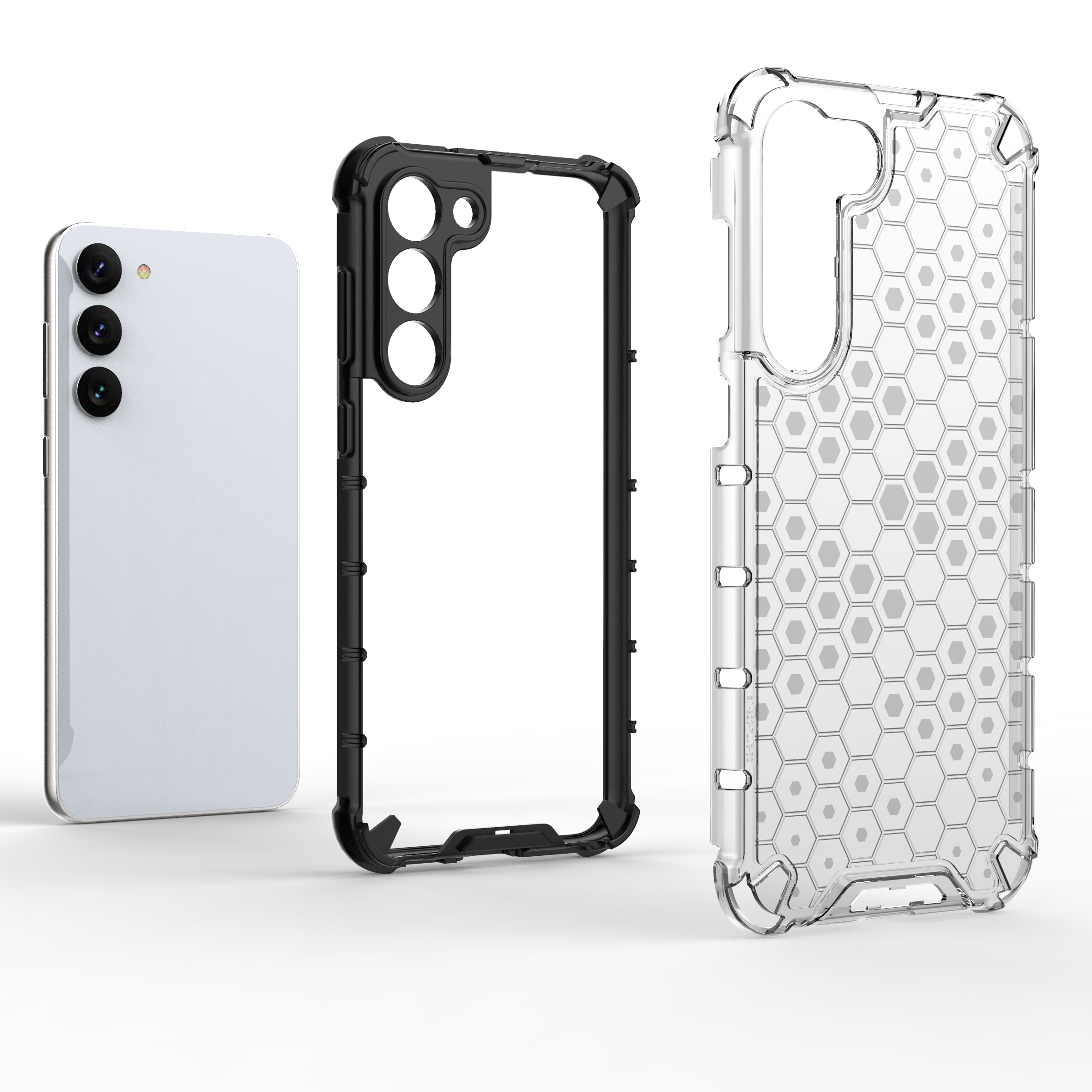Šarvuotas dėklas Samsung Galaxy S23+ Honeycomb – mėlynas