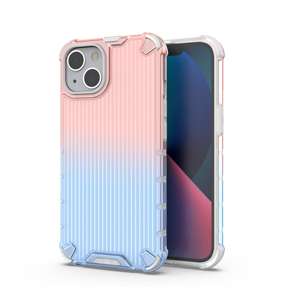 Hurtel Ombre Protect dėklas iPhone 14 – rožinis ir mėlynas