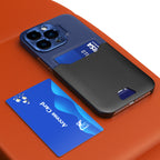 Odinis dėklas Samsung Galaxy S23+ su stovu ir kišene – mėlynas