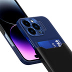 Odinis dėklas Samsung Galaxy S23+ su stovu ir kišene – mėlynas