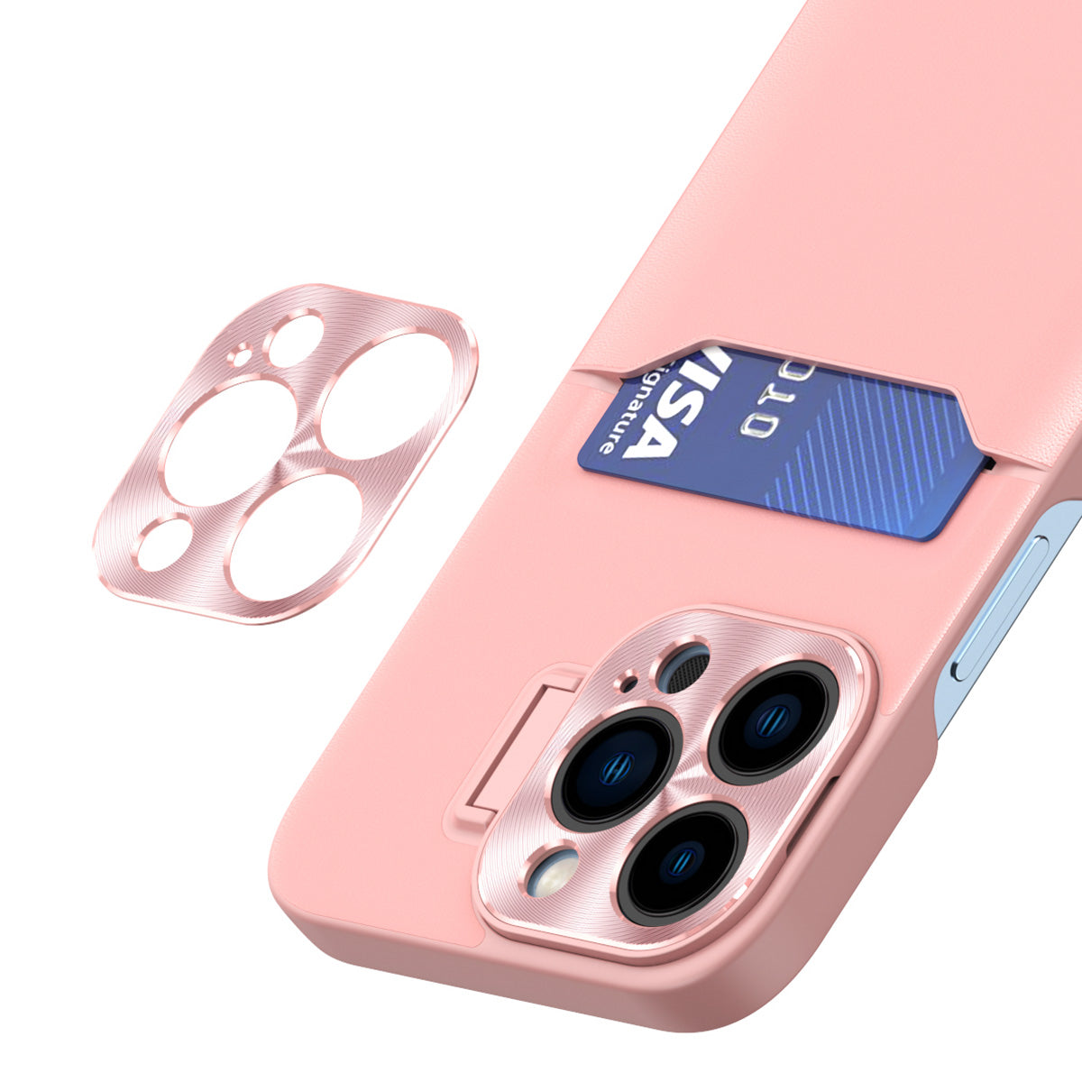 iPhone 14 Plus odinis dėklas su stovele – rožinis