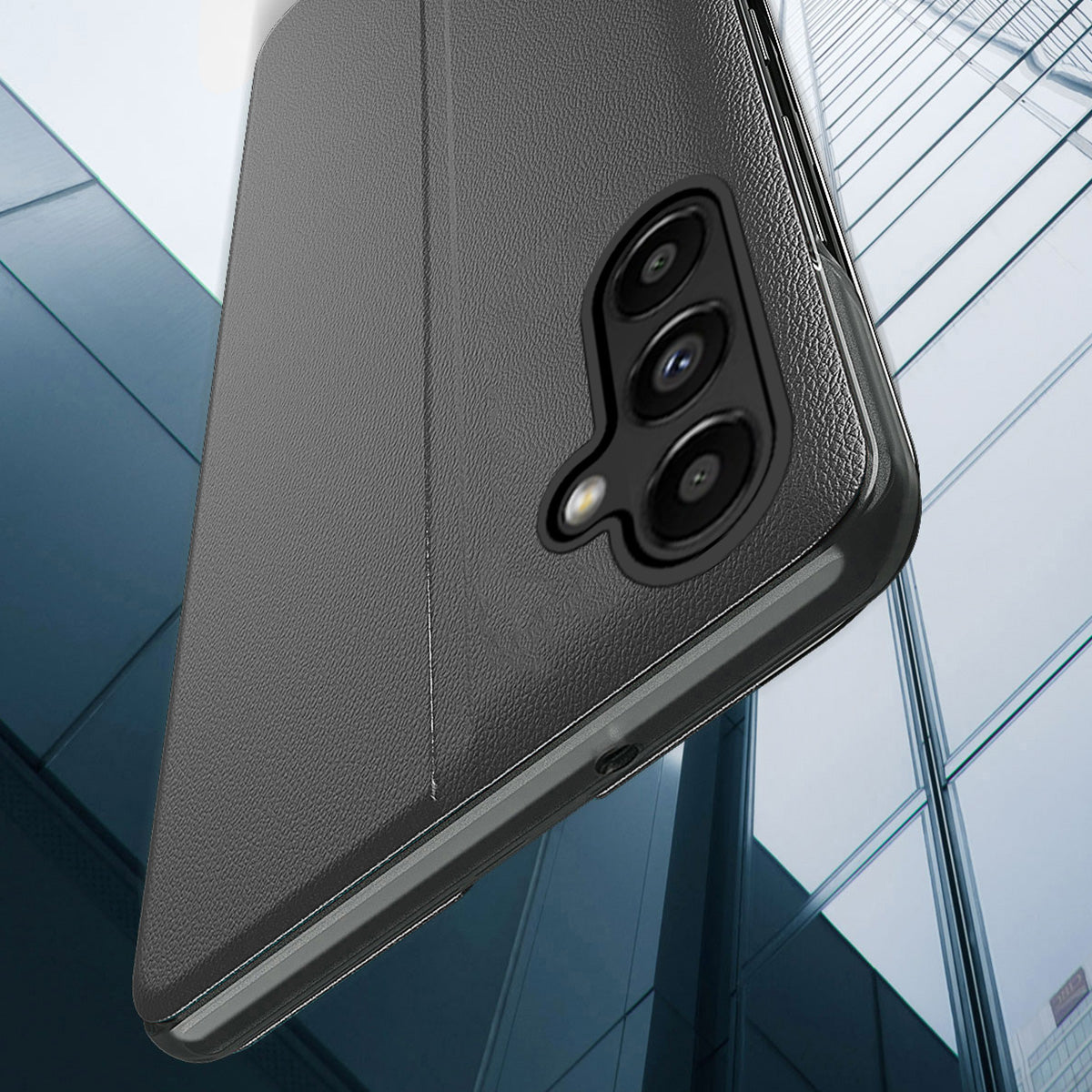 Eco Leather View Case dėklas Samsung Galaxy S23+ – raudonas