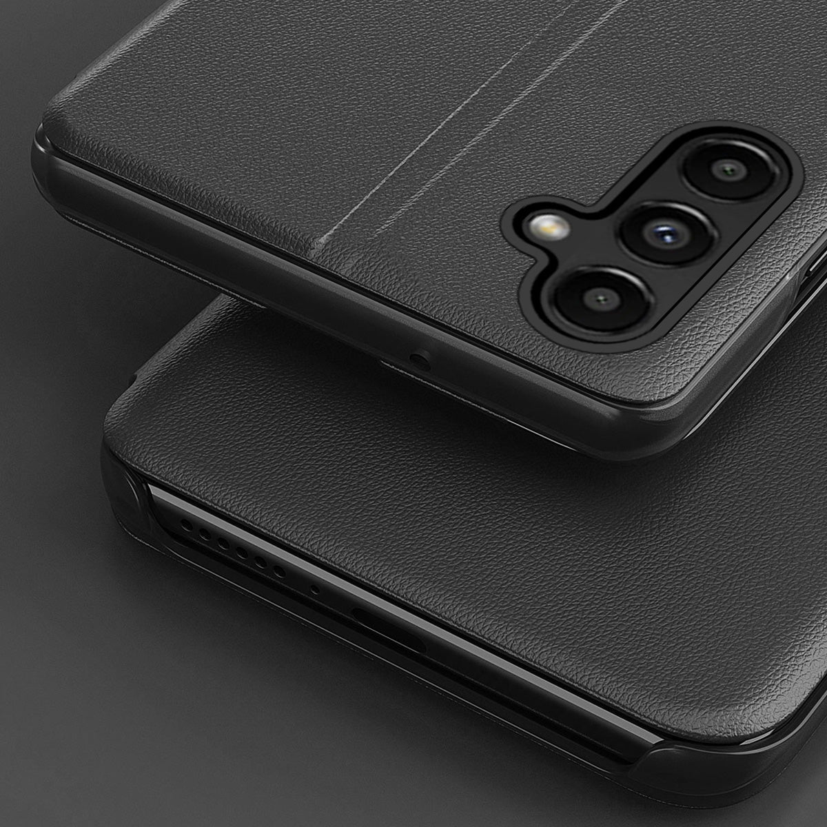 Eco Leather View Case dėklas Samsung Galaxy S23+ – raudonas