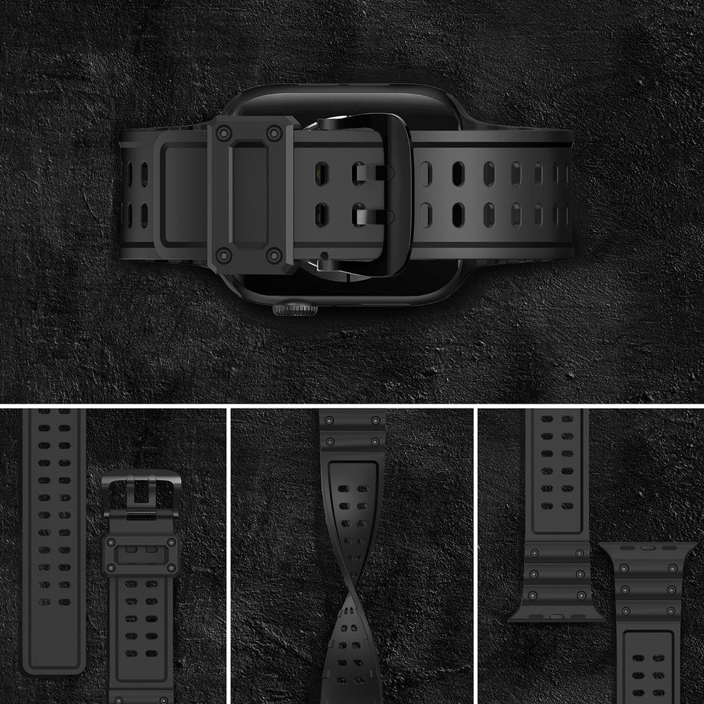 Strap Triple Protection dirželis Apple Watch 38 / 40 / 41 mm - juodas -- Apple Watch