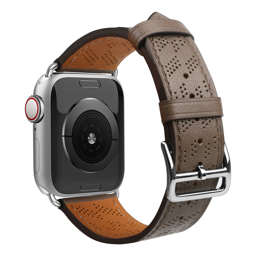 Strap Leather dirželis Apple Watch 38 / 40 / 41 mm - tamsiai rudas -- Apple Watch