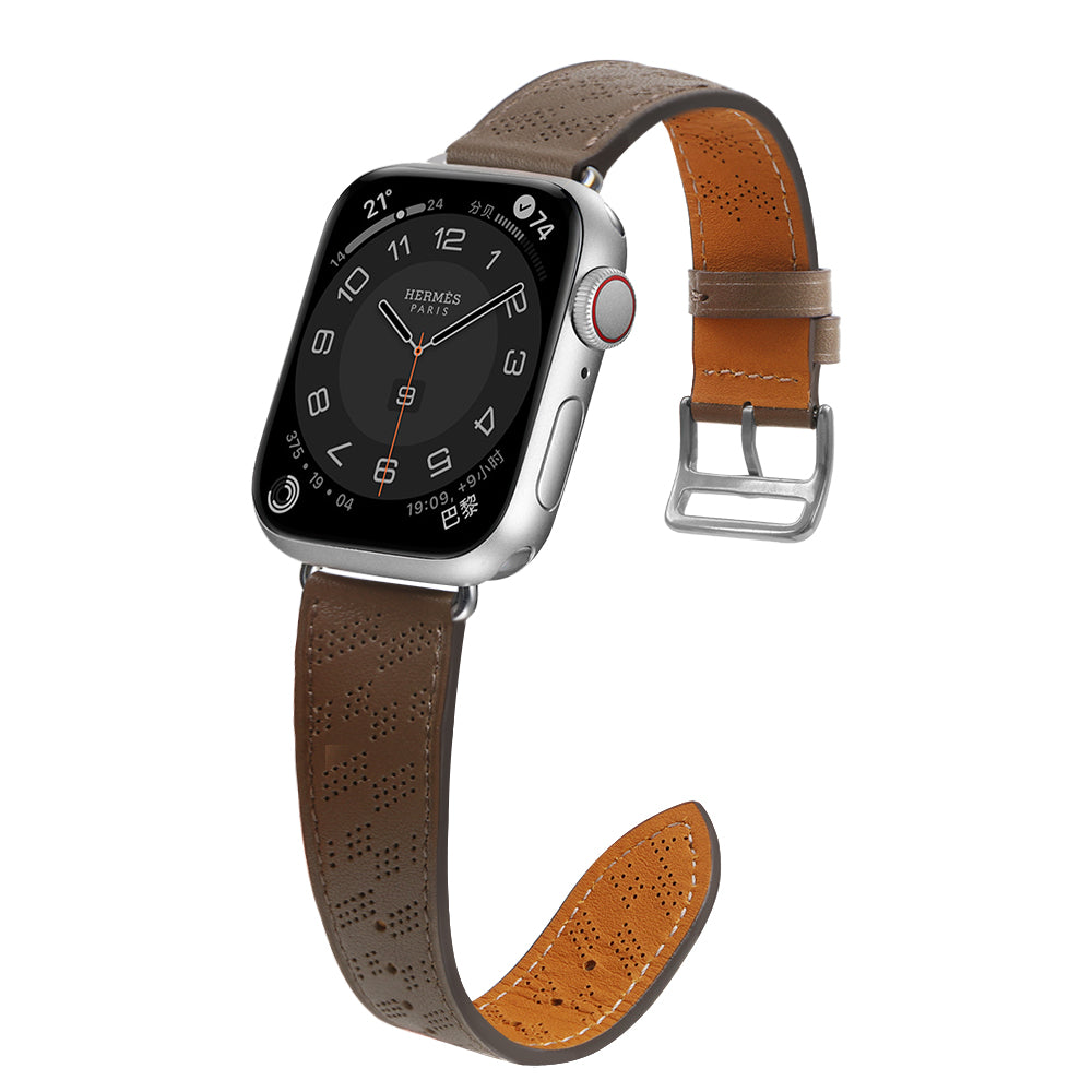 Strap Leather dirželis Apple Watch 38 / 40 / 41 mm - tamsiai rudas -- Apple Watch