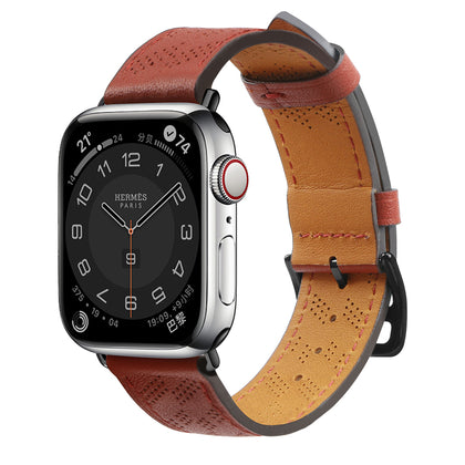 Strap Leather dirželis Apple Watch 38 / 40 / 41 mm - raudonas -- Apple Watch