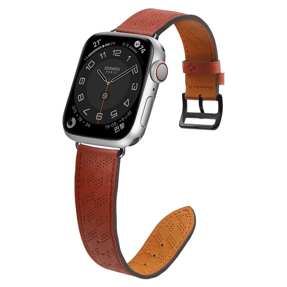 Strap Leather dirželis Apple Watch 38 / 40 / 41 mm - raudonas -- Apple Watch