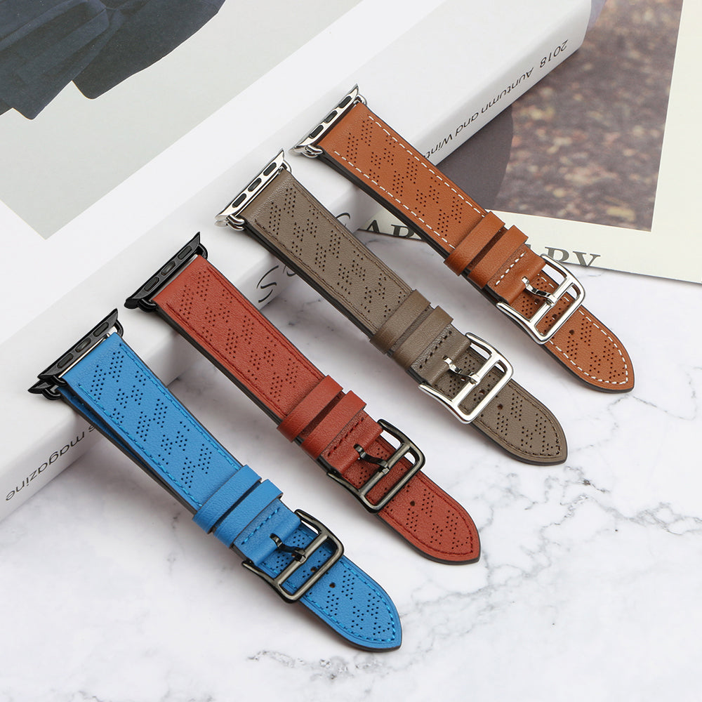 Strap Leather dirželis Apple Watch 38 / 40 / 41 mm - raudonas -- Apple Watch