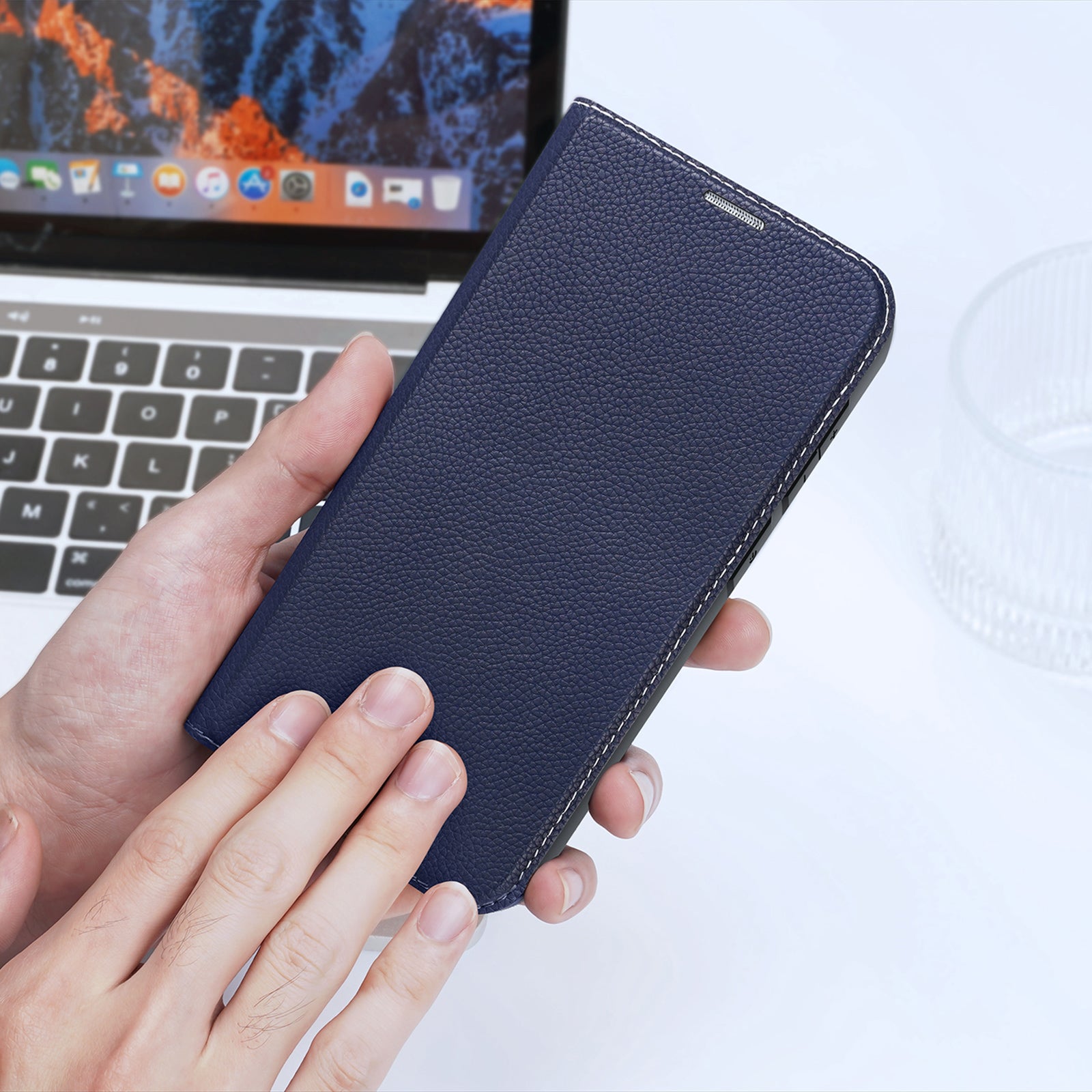 Dux Ducis Skin X2 atverčiamas dėklas Galaxy S23+ – mėlynas