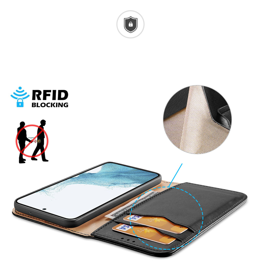 Dux Ducis Hivo odinis dėklas Samsung Galaxy S23+ – juodas, RFID -- Samsung Galaxy S23+