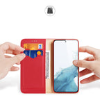 Dux Ducis Hivo atverčiamas dėklas Galaxy S23+ – raudonas