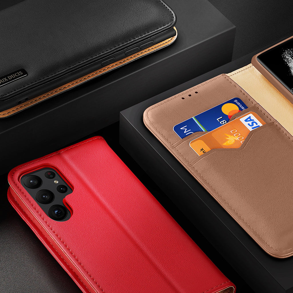 Dux Ducis Hivo atverčiamas dėklas Galaxy S23+ – raudonas
