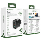 Acefast Greitas GaN įkroviklis (2xUSB-C / USB-A) PPS / PD / QC4+ 65W, juodas (A41)