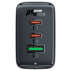 Acefast Greitas GaN įkroviklis (2xUSB-C / USB-A) PPS / PD / QC4+ 65W, juodas (A41)