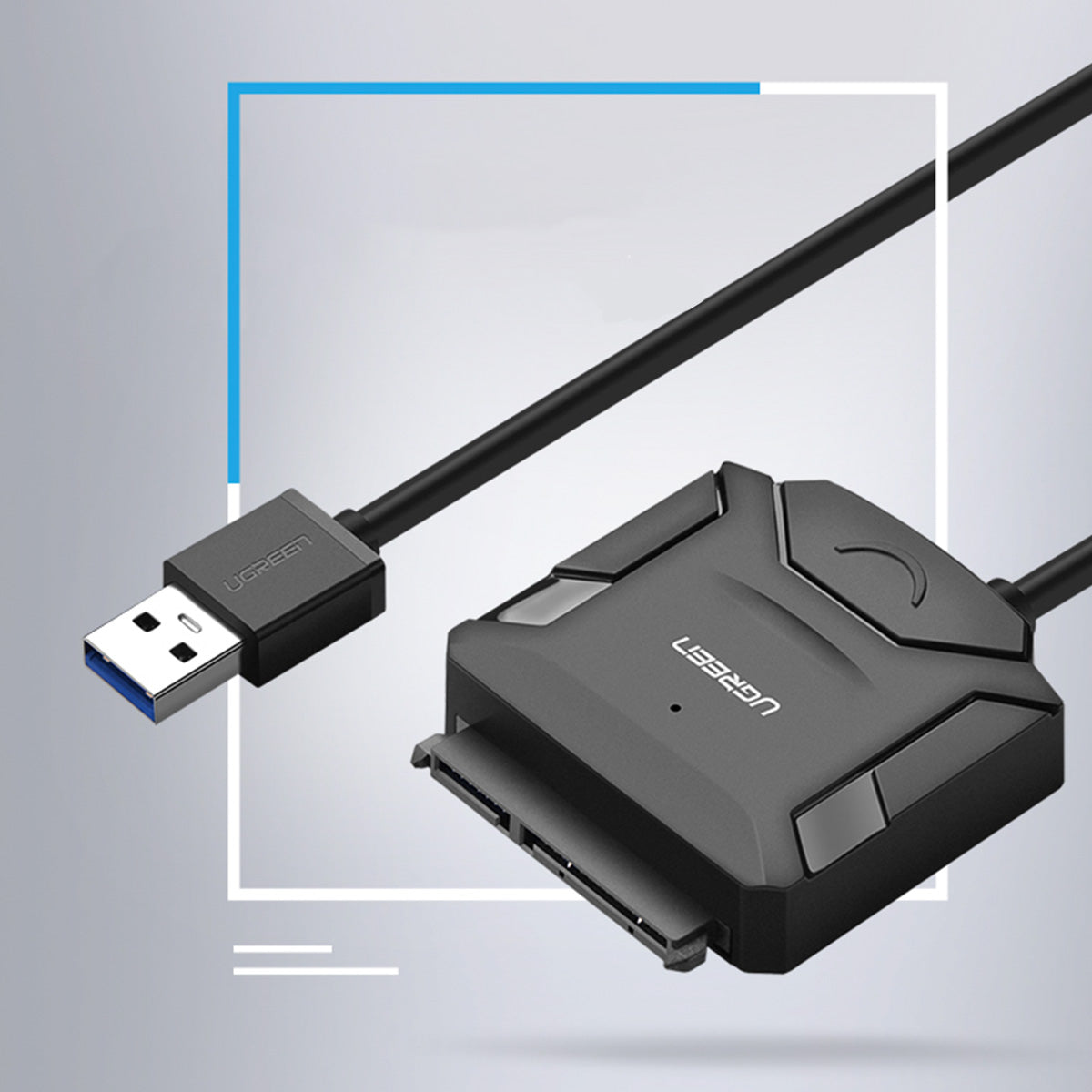 Ugreen 2.5'' / 3.5'' kietojo disko adapterio kabelis (USB-A 3.0 - SATA) juodas (CR108) -- Hard Drive Adapters