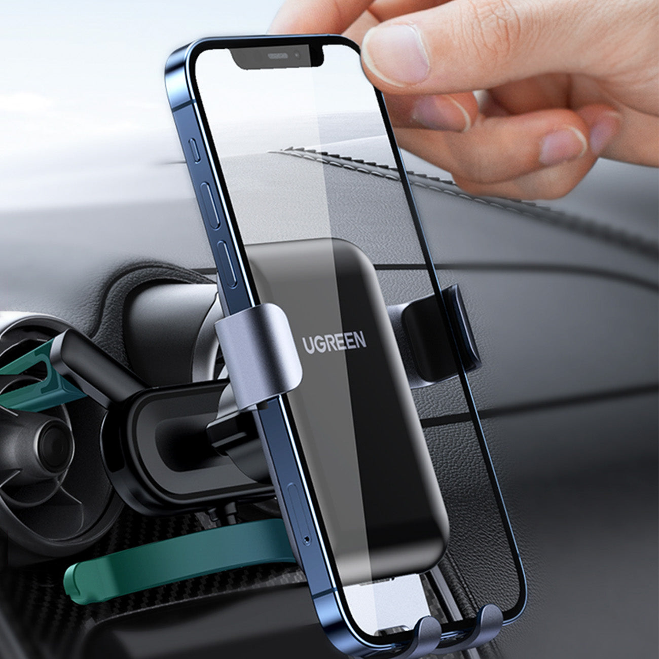 Automobilinis telefono laikiklis - Apvalus tinklelis Ugreen LP274 - Pilkas -- Cell phone holders