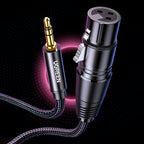 Ugreen garso kabelis 3.5mm mini jack (kištukas) - XLR (lizdas) 1m juodas (AV182) -- Audio Cables