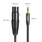 Ugreen garso kabelis 3.5mm mini jack (kištukas) - XLR (lizdas) 1m juodas (AV182) -- Audio Cables