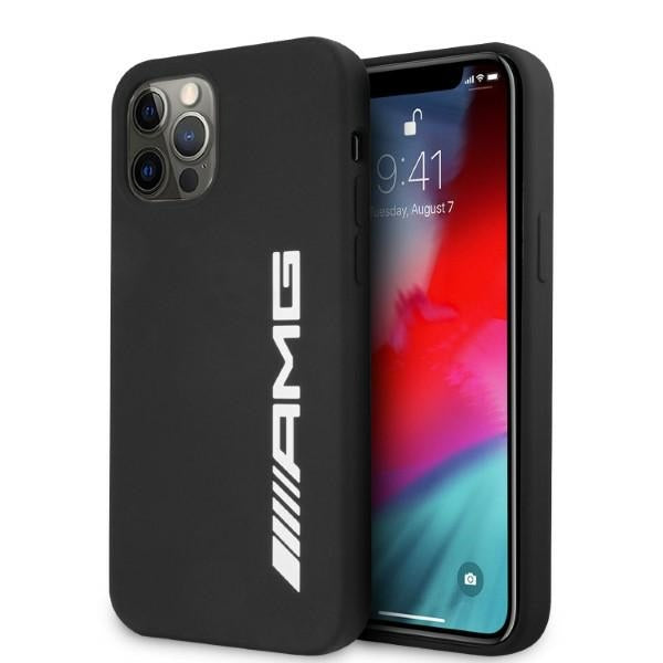 Mercedes-AMG silikoninis dėklas iPhone 12 Pro Max – juodas -- iPhone 12 Pro Max
