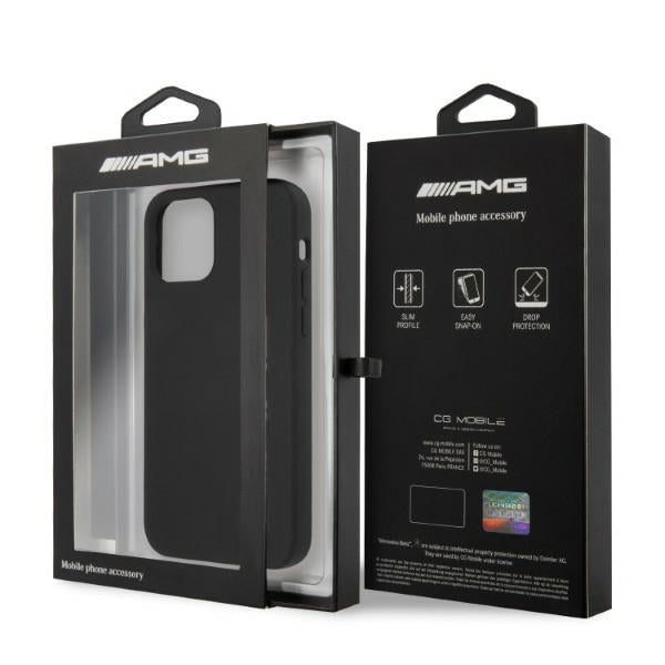 Mercedes-AMG silikoninis dėklas iPhone 12 Pro Max – juodas -- iPhone 12 Pro Max