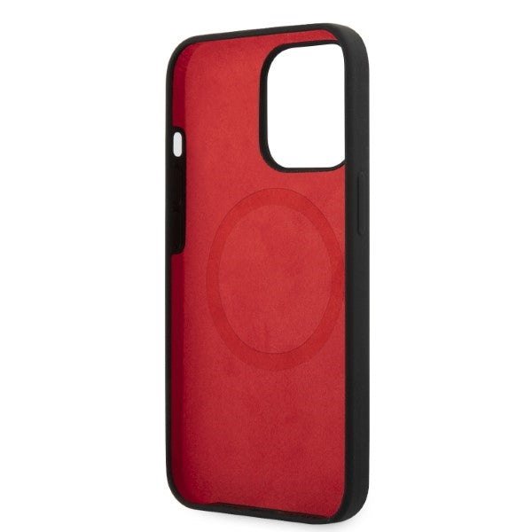 Ferrari MagSafe silikoninis dėklas iPhone 13/13 Pro – juodas