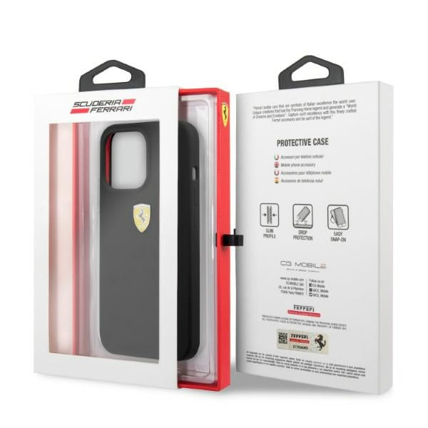 Ferrari MagSafe silikoninis dėklas iPhone 13/13 Pro – juodas