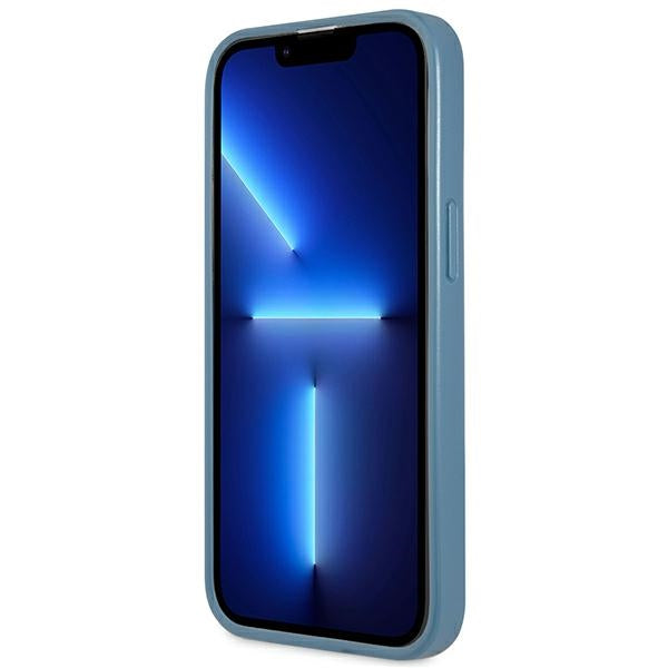 Guess 4G dėklas su kortelių kišene iPhone 13 Pro/13 – mėlynas