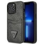 Guess dėklas iPhone 13/13 Pro 6,1 – juodas, su kišenėmis