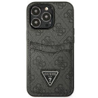 Guess dėklas iPhone 13/13 Pro 6,1 – juodas, su kišenėmis