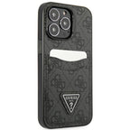 Guess dėklas iPhone 13/13 Pro 6,1 – juodas, su kišenėmis