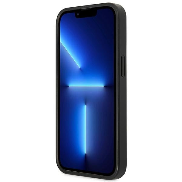 Guess dėklas iPhone 13/13 Pro 6,1 – juodas, su kišenėmis