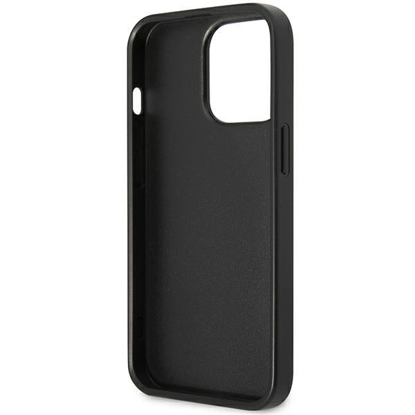 Guess dėklas iPhone 13/13 Pro 6,1 – juodas, su kišenėmis