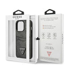 Guess dėklas iPhone 13/13 Pro 6,1 – juodas, su kišenėmis