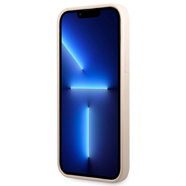 Guess 4G dėklas iPhone 13 Pro / 13 – rožinis, su kortelėmis