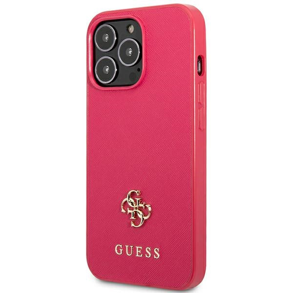 Guess Saffiano 4G dėklas iPhone 13 Pro/13 – rožinis