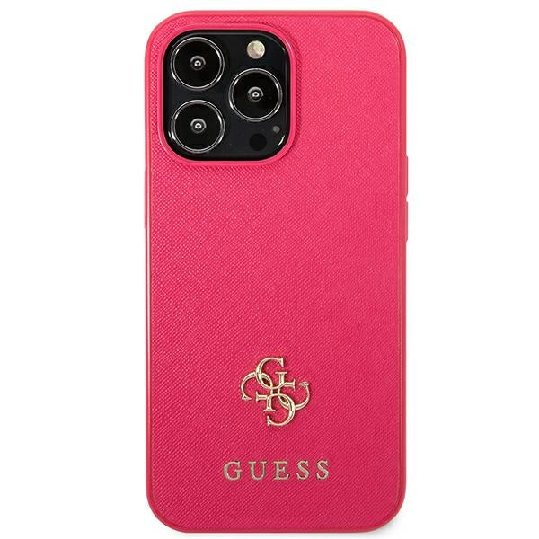 Guess Saffiano 4G dėklas iPhone 13 Pro/13 – rožinis
