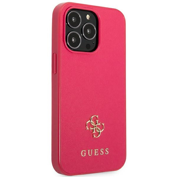 Guess Saffiano 4G dėklas iPhone 13 Pro/13 – rožinis