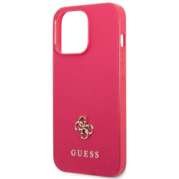Guess Saffiano 4G dėklas iPhone 13 Pro/13 – rožinis