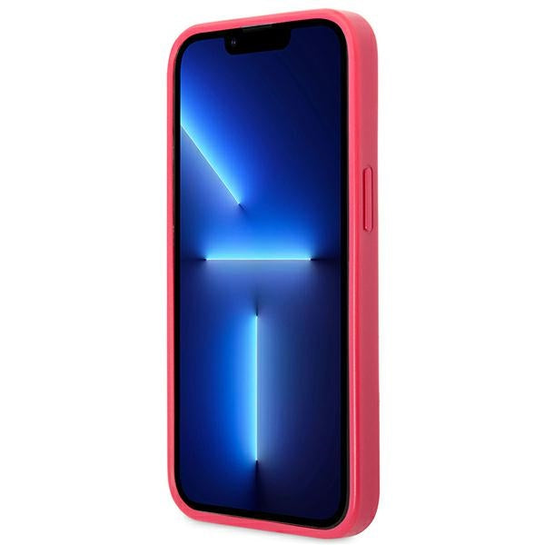 Guess Saffiano 4G dėklas iPhone 13 Pro/13 – rožinis