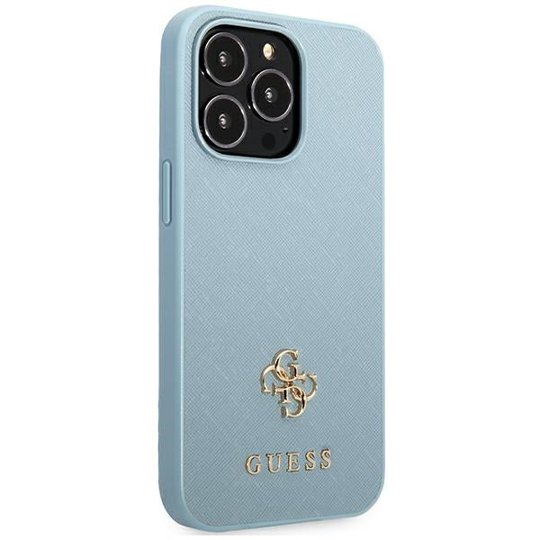 Guess Saffiano 4G dėklas iPhone 13 Pro Max – mėlynas