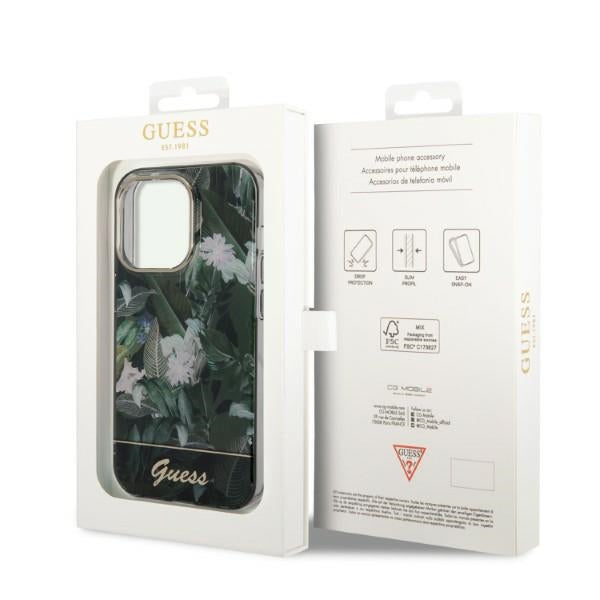 Guess Jungle dėklas iPhone 14 Pro – žalias -- iPhone 14 Pro