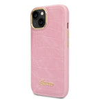 Guess Croco dėklas iPhone 14 Plus / 15 Plus – rožinis