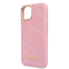 Guess Croco dėklas iPhone 14 Plus / 15 Plus – rožinis