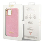 Guess Croco dėklas iPhone 14 Plus / 15 Plus – rožinis