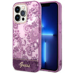 Guess Porcelain dėklas iPhone 14 Pro Max – fuksija