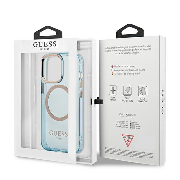 Guess MagSafe dėklas iPhone 13 / 13 Pro – mėlynas
