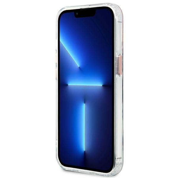 Guess Metal Outline MagSafe dėklas iPhone 13/13 Pro – rožinis