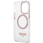 Guess Metal Outline MagSafe dėklas iPhone 13/13 Pro – rožinis