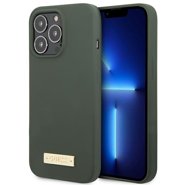 Guess MagSafe silikoninis dėklas iPhone 13/13 Pro – žalias